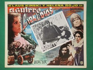 Klaus Kinski Aguirre The Wrath Of God Helena Rojo Spanish Mexican Lobby Card 3
