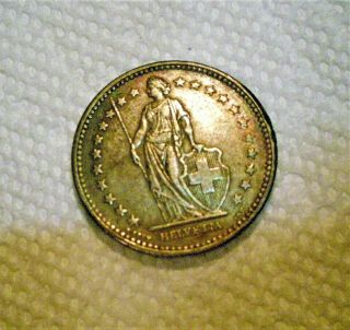 1906 Swiss 2 Franc Silver Coin Low Mintage Higher Grade Switzerland
