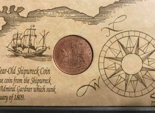 1808 East India Company Coin in Holder from the 1809 Admiral Gardner Shipwreck 2