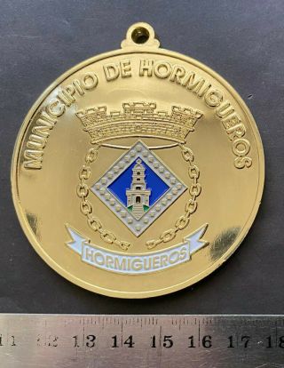 Puerto Rico Ca2000s Medalla Reconocimiento Municipio De Hormigueros Dorado
