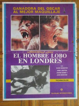 An American Werewolf In London Horror Monster Wolfman Orig Mexican Lobby Card 6