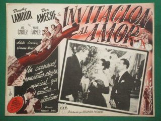 Dorothy Lamour Slightly French Don Ameche Janis Carter Mexican Lobby Card 3