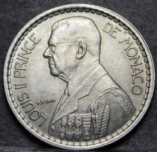 Monaco 10 Francs,  1946 Gem Unc Louis Ii Only Year Minted