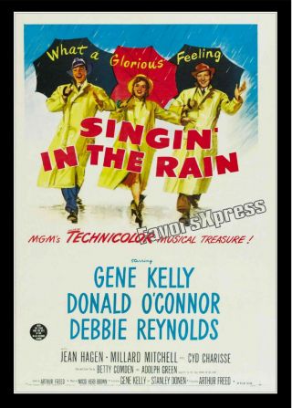 Vintage 1952 Singing In The Rain Movie Poster Magnet Thin Flexible 4 X 3 "