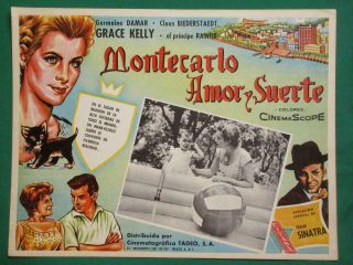 Grace Kelly The Wedding In Monaco Documentary Frank Sinatra Mexican Lobby Card