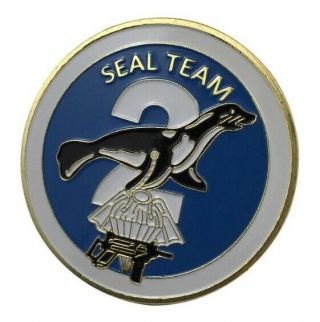 U.  S.  United States Navy | Seal Team Two 2 | Gold Plated Challenge Coin