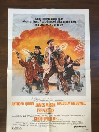 The Passage Folded Movie Poster 1979 Anthony Quinn Wwii 27x41 "