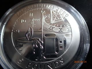 Gibraltar 5 Pound World’s 1st Titanium Coin 1999 PF UNC 2000 Millennium 3
