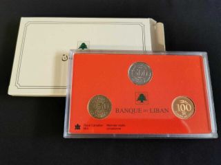 Royal Canadian Lebanon 1995 Fdc Proof Coins Set 500,  250,  100,  Livres Liban