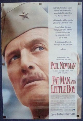 Fat Man & Little Boy Adv 1989 Orig Rolled Movie Poster One Sheet 1sh Paul Newman