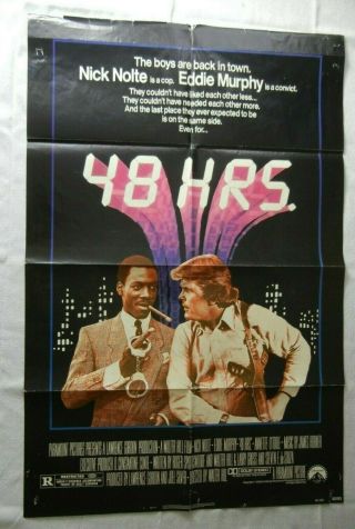 1982 48 Hours One Sheet 27 X 41 Movie Poster Folded Eddie Murphy Nick Nolte