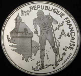 France 100 Francs 1991 Proof - Silver - Olympics - Cross - Country Skiing - 2522 ¤