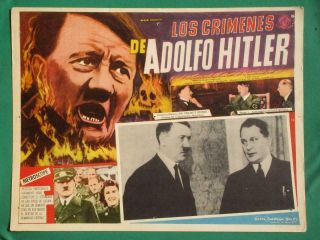 Life Of Adolf Hitler Documentary Swastika Spanish Mexican Lobby Card 2
