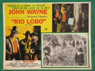 John Wayne Rio Lobo Jorge Rivero Western Spanish Mexican Lobby Card 3