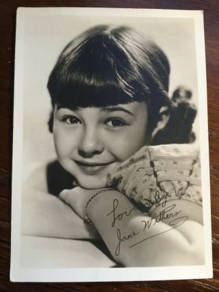 Jane Withers 1930s Large Real Photo Postcard Movie Star