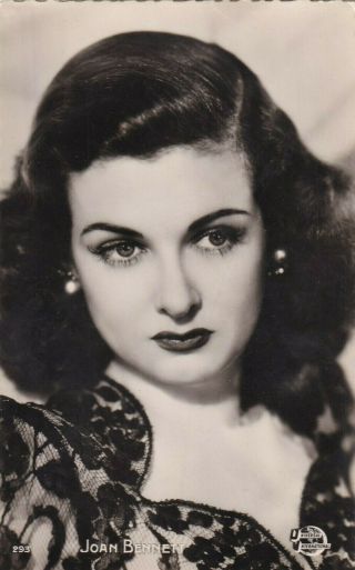 Joan Bennett - Hollywood Movie Star/actress Glamour 1940s Fan Postcard
