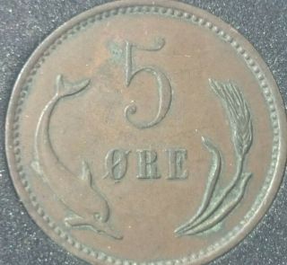 1906 (h) Vbp Denmark 5 Ore Coin,  Uncirculated