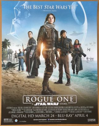 Rogue One A Star Wars Story Dvd Movie Poster 1 Sided Mini 22x28