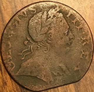 1774 Great Britain George Iii Half Penny Coin - Non Regal - Clipped Planchet