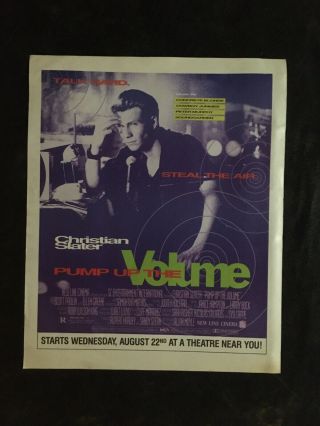 Pump Up The Volume Movie Poster Ad Christian Slater 1990 Rolling Stone 10” X 12”