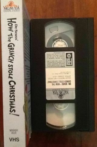 Dr.  Suess How the Grinch Stole Christmas VHS video animated vintage movie Jones 3