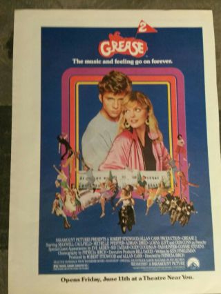 Grease 2 Movie Ad 1982 Michelle Pfeiffer Maxwell Caulfield Vintage 1980 " S Retro