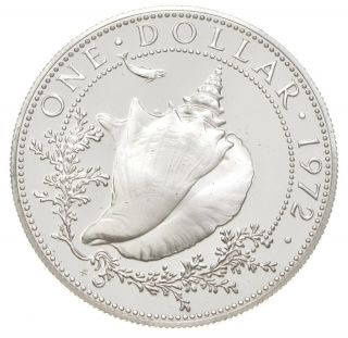 Silver - World Coin - 1972 Bahama Islands 1 Dollar - World Silver Coin 205