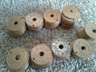 25 Holed Demark 5 Ore Coins For Jewlry,  Crafts,  Collecting - All Dated 1937