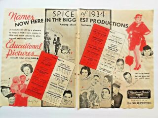 Vintage Educational Pictures Short Subjects Ad - Hope - Keaton - Shirley Temple