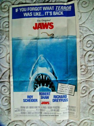 1981 Topps Movie Poster Giant 12x20 12 X 20 Pin Ups Jaws