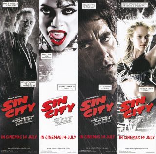 Sin City Bookmark Set (bruce Willis,  Clive Owen,  Rosario Dawson,  Jessica Alba)