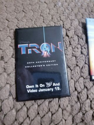 Tron 20th Anniversary Promo Dvd And Video Release Pin Button Retail Walt Disney
