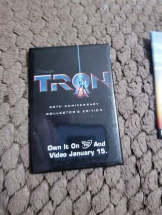 TRON 20th Anniversary Promo DVD and Video release pin button retail Walt Disney 2