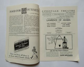 Cinestage Theatre Chicago Lawrence of Arabia Movie Program (1963) 2
