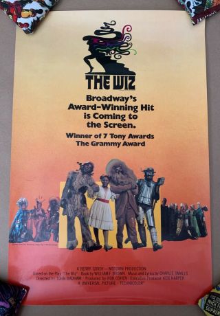 The Wiz 1978 One Sheet Movie Poster Rolled Vintage In Production