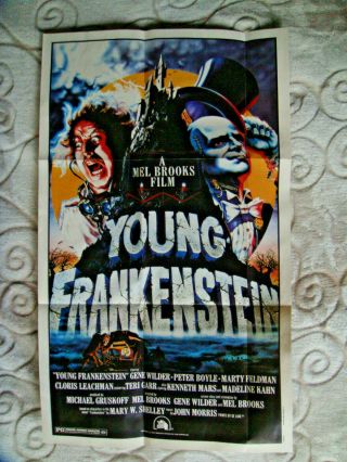 1981 Topps Movie Poster Giant 12x20 Pin Ups Young Frankenstein Mel Brooks