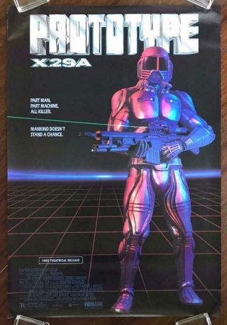 Prototype X29a 1992 Post Apocalypse Robot Cop Sci - Fi Video Poster Nm,