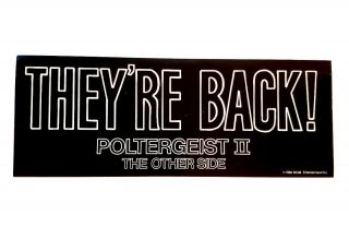 Rare 1986 Poltergeist Ii Movie Promo Bumper Sticker - Spielberg Horror Film 2