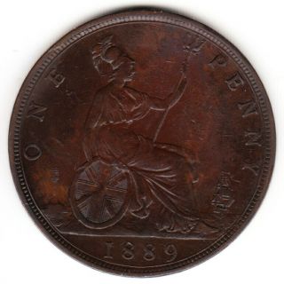 1889 Great Britain Queen Victoria 1 One Penny.