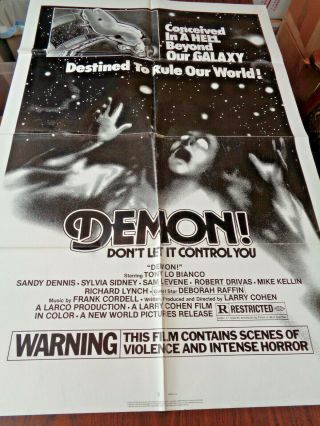 Demon A.  K.  A.  God Told Me To 1976 Movie Poster Nm Horror Larry Cohen
