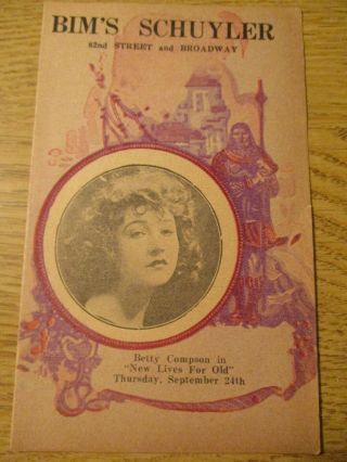 Betty Compson 1925 Silent Movie Herald W Cover Photo In A Lost Film
