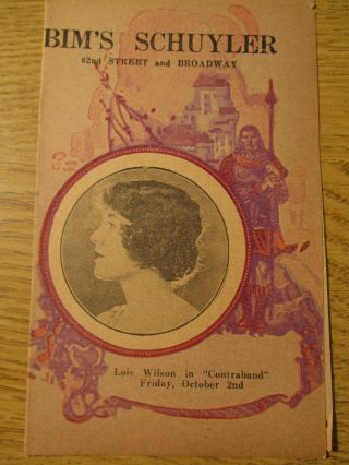 Lois Wilson 1925 Silent Movie Herald W Cover Photo In " Contraband " Great Gatsby