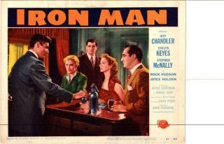 Iron Man 1951 Release Lobby Card Boxing Jeff Chandler Evelyn Keyes