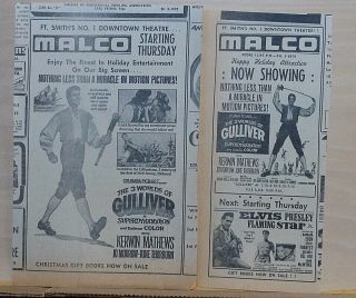 2 1960 Newspaper Ads For Movie The 3 Worlds Of Gulliver - In Superdynamation