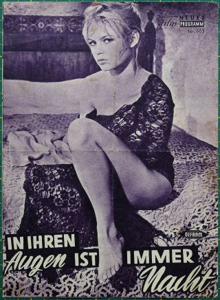 The Night Heaven Fell 1958 German Movie Program Stephen Boyd - Brigitte Bardot