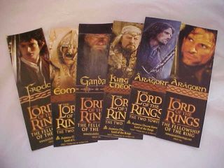 Lord Of The Rings Bookmarks,  Set Of 6 2 - Sided