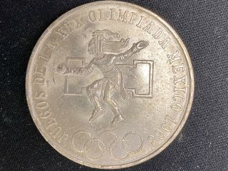 Silver 25 pesos Mexico 1968 juegos olimpicos 0.  720 fine 2
