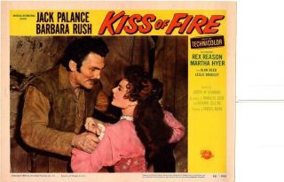 Kiss Of Fire 1955 Release Lobby Card Jack Palance,