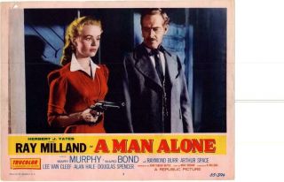 A Man Alone 1955 Release Lobby Card Western Mary Murphy,