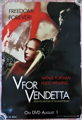 V For Vendetta 2006 Small Dvd Promo Poster 13 1/2 " X20 " Style " A "